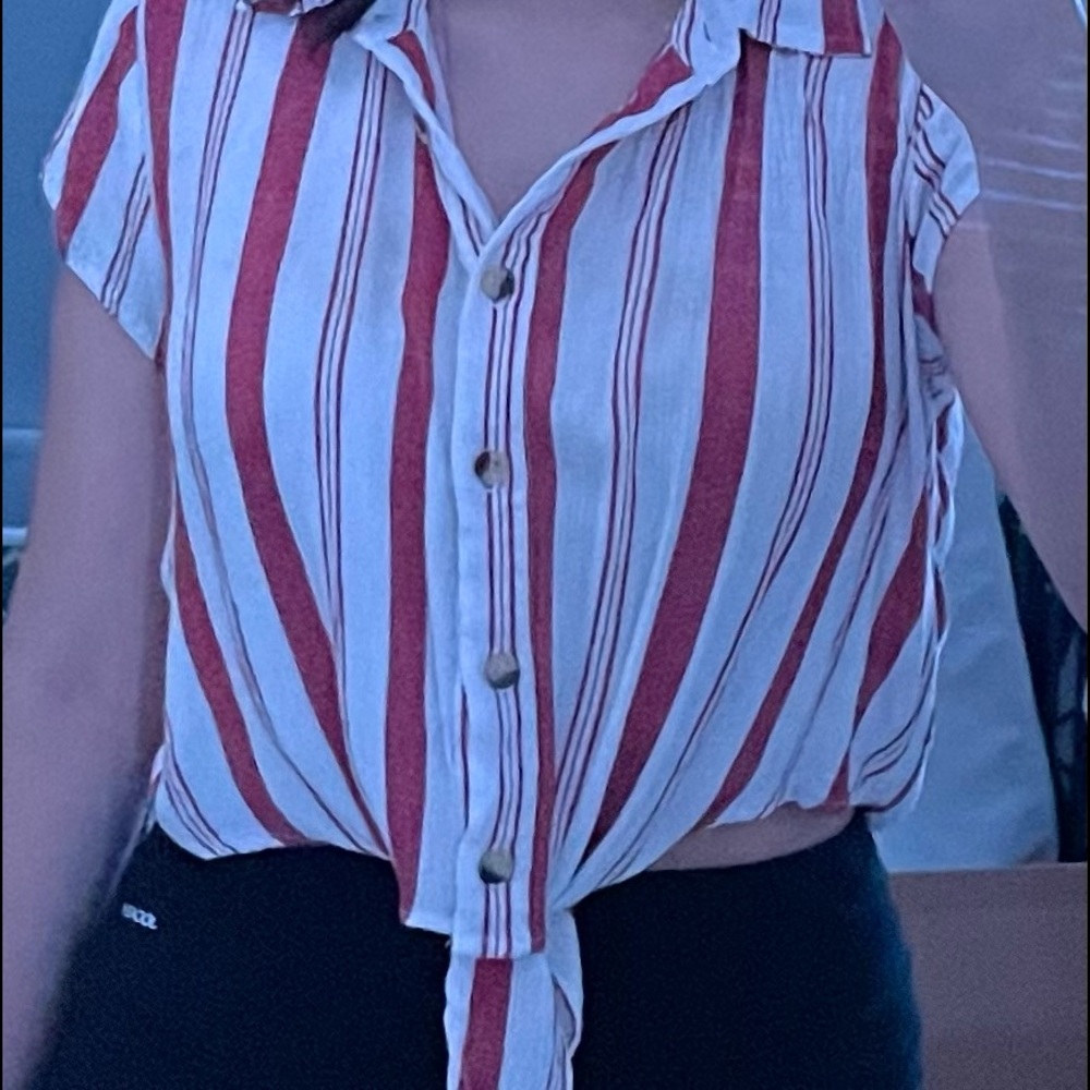 Orange and white blouse